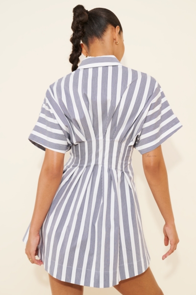 The Tobie Button-Front Pleated Mini Shirtdress | Nuuly
