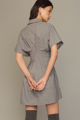 The Tobie Button-Front Pleated Mini Shirtdress