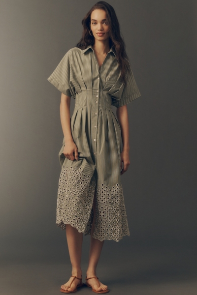 knee length dresses for ladies T-shirt dress in Blue Irish Linen | Made in England