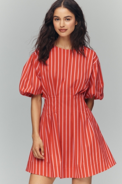 chinese dress ladies Always Dreaming Puff Sleeve Structured V-Neckline Mini Dress White main image 0