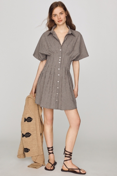 tobie mini shirt dress Tobie Eyelet Mini Shirtdress by Exquise in White, Size: XS at Anthropologie