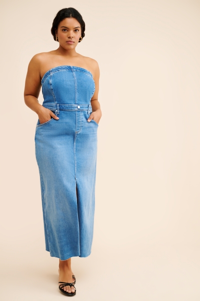 The Madi Front-Slit Denim Dress | Nuuly