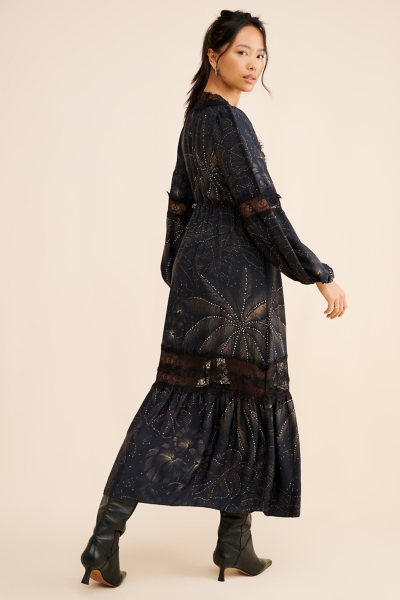 chinese dress ladies Mixed Lace Garden Midi Dress  FARM Rio