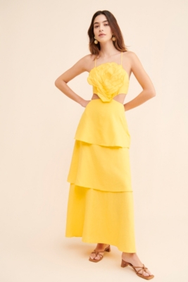 3d floral midi dress hotsell