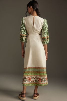 Palm V-Neck Midi Dress