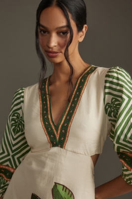 Palm V-Neck Midi Dress