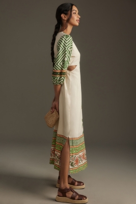 Palm V-Neck Midi Dress