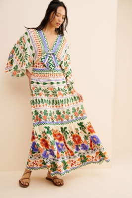 V-Neck Kaftan Maxi Cut-Out Dress | Nuuly