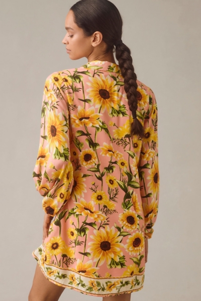 Long-Sleeve Button-Front Mini Dress | Nuuly