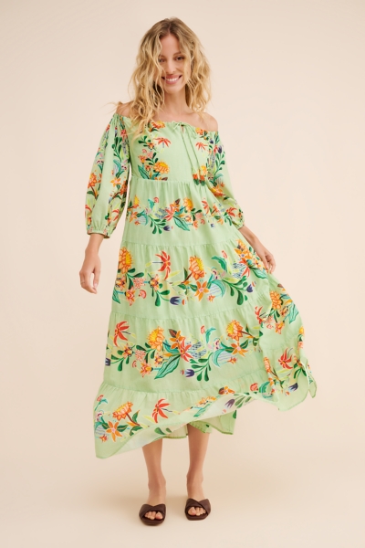 slim fit dress slacks Audrey+Brooks 6431 Mikado Off-Shoulder Floral Gown – Mydressline main image 0