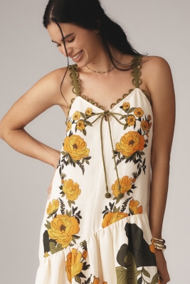 V-Neck A-Line Maxi Dress