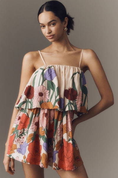 farm rio tiered floral mini dress Farm Rio Tiered Floral Mini Dress
