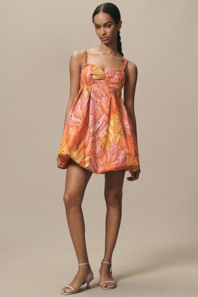 orange bubble hem dress Sunset Glow Bubble Hem Mini Dress in Orange Red