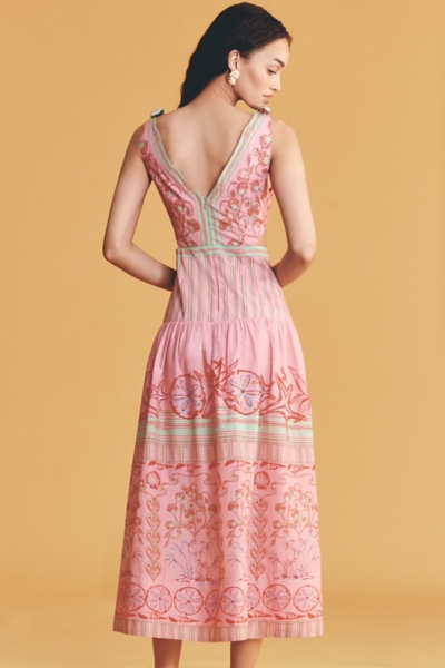 farm rio garden tiles cutout midi dress Farm Rio Garden Tiles Cutout Midi Dress In White - 20% Off