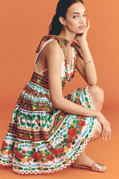 Devi | Tiered ruched V-neck mini dress main image 1