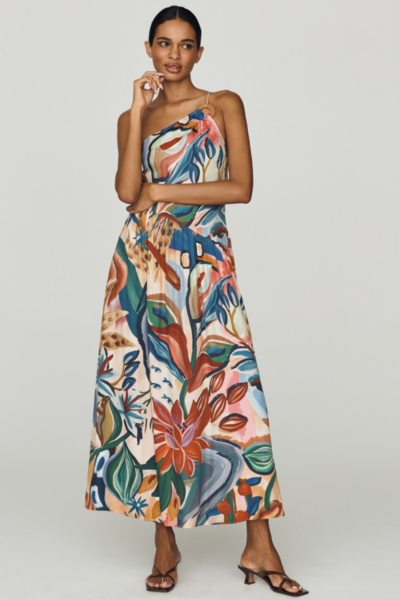 One-Shoulder Printed Maxi Dress | Nuuly