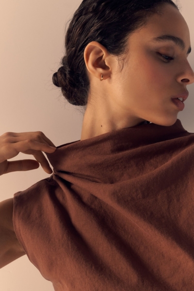 The Maya Ruched Cowl-Neck Dress: Linen Mini Editio | Nuuly