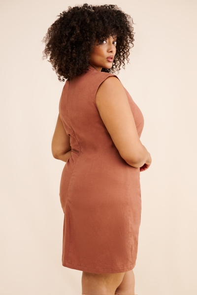 linen cowl neck dress METAMORPHOZA - Cowl Neck Linen Dress main image 1