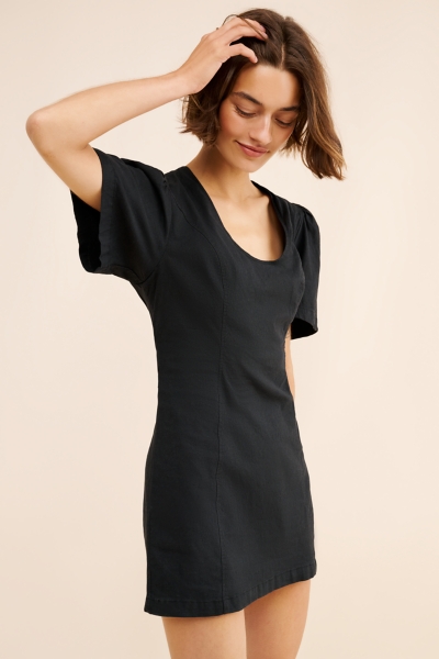 Puff-Sleeve Back-Cutout Mini Dress | Nuuly