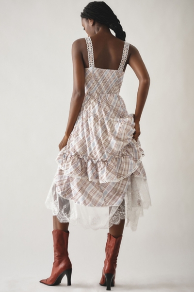 The Bobbi Asymmetrical Ruffle Tiered Midi Dress | Nuuly