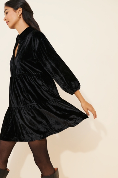 The Bettina Tiered Shirt Dress: Mini Velvet Editio | Nuuly