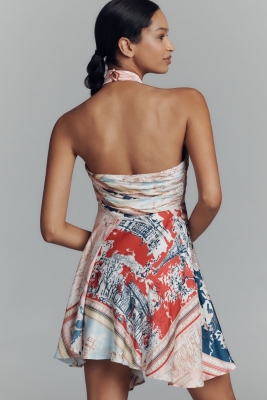 Halter Scarf Mini Dress