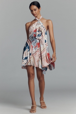 Halter Scarf Mini Dress