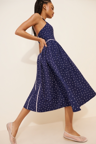by anthropologie halter v-neck fit & flare midi dress Halter V-Neck Fit & Flare Midi Dress