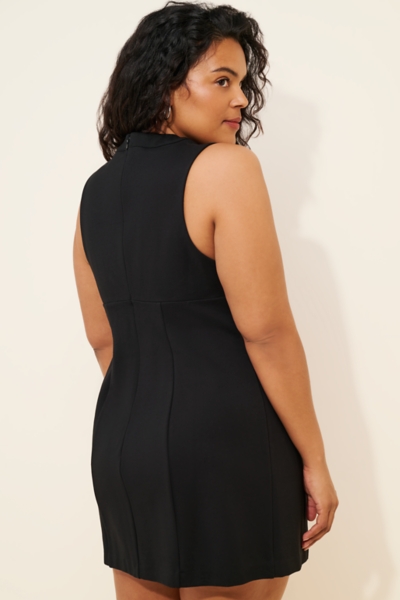 knee length dresses for ladies HOLLY FEATHER DETAIL STRAPLESS BODYCON DRESS WITH GLOVES – AKIRA