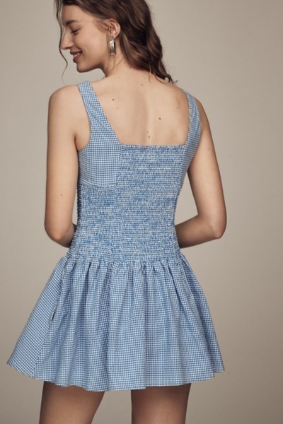 Smocked Rosette Drop-Waist Mini Dress | Nuuly