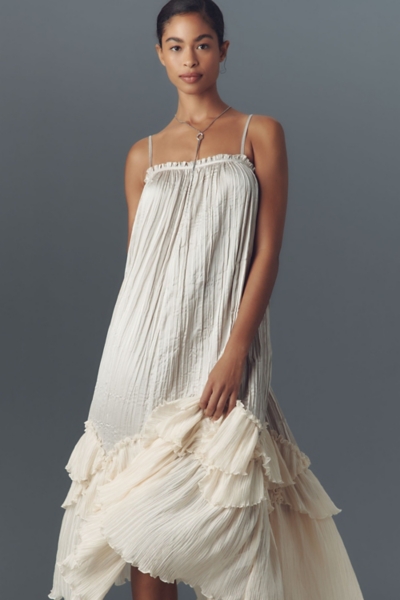 maxi dress with leather straps Vegan Leather Ruched Sleeve Maxi S main image 0