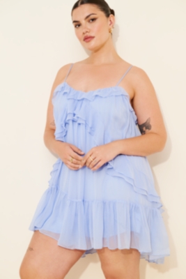 Tiered Ruffle Silk Mini Dress