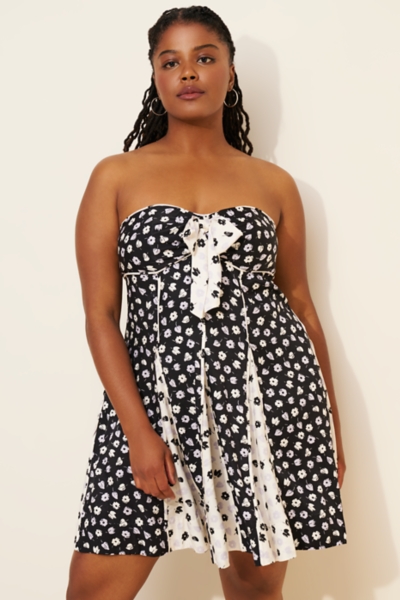 Strapless Bow-Front Swing Mini Dress | Nuuly