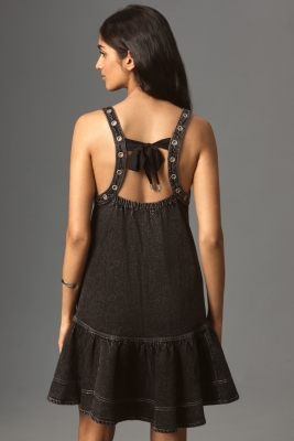 Sleeveless V-Neck Studded Mini Dress