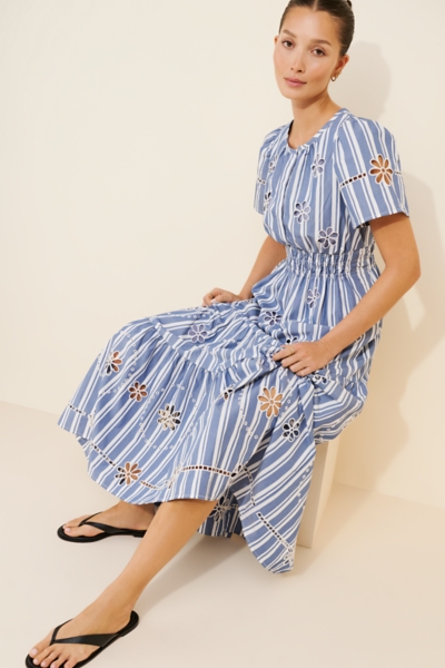 The Somerset Cotton Embroidered Eyelet Maxi Dress | Nuuly
