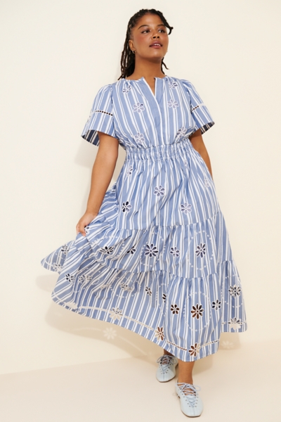 white christmas dresses Safa Cotton Eyelet Maxi Dress