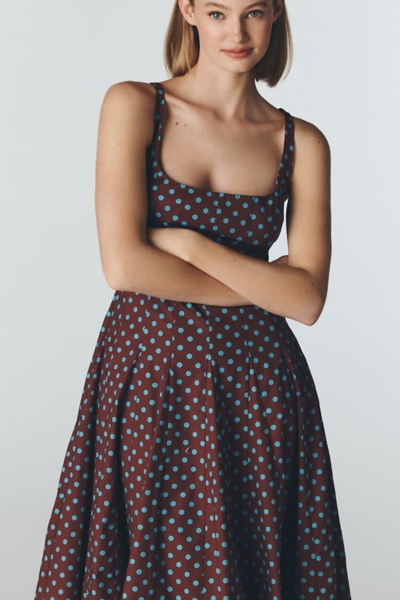 Sleeveless Square-Neck Corset Midi Dress | Nuuly