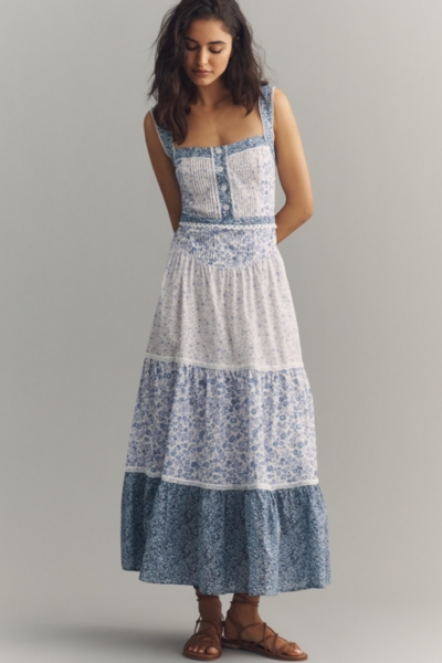 Printed Pintuck Sleeveless Dress | Nuuly