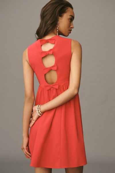 high neck backless dress mini Rose Pink Backless Bodycon Mini Dress main image 0