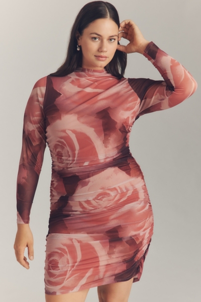 tibi long sleeve pleated dress Plissé Midi Dress