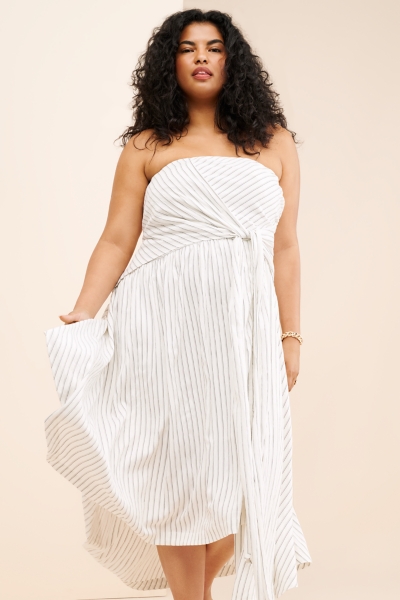 Hanky-Hem Strapless Midi Dress | Nuuly