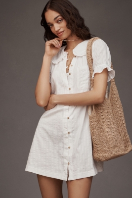 The Keira Collared Button-Front Mini Dress