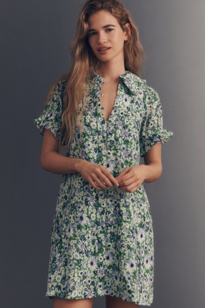 green emerald velvet dress Women's Bohemian Mauve Pink Dot Print Mini Dress main image 0