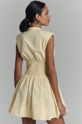Maria Long-Sleeve High-Neck Swing Mini Dress