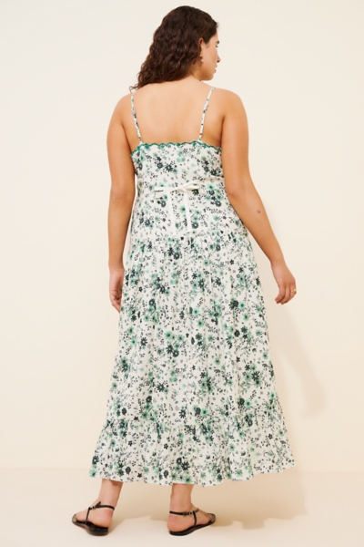 Linen Blend Sleeveless Drop-Waist Midi Dress | Nuuly