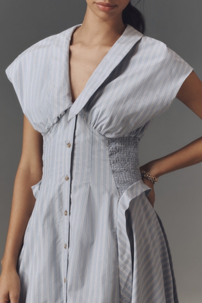 Short-Sleeve V-Neck Pleated Midi Dress | Nuuly