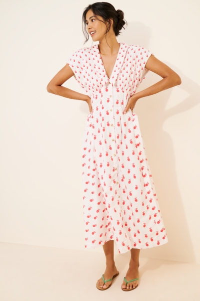 by anthropologie printed v neck pleated a line dress Printed V-Neck Pleated A-Line Dress