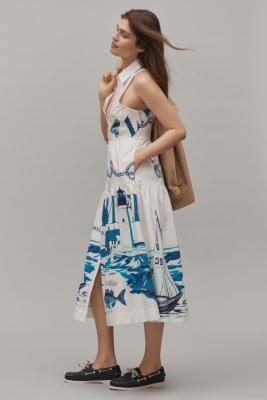 Sleeveless Midi Shirt Dress