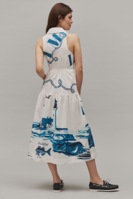 Sleeveless Midi Shirt Dress
