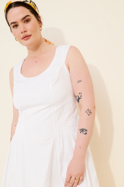 women's short sleeve midi dress Clydie White Floral Cap Sleeve Midi Dress - US 10